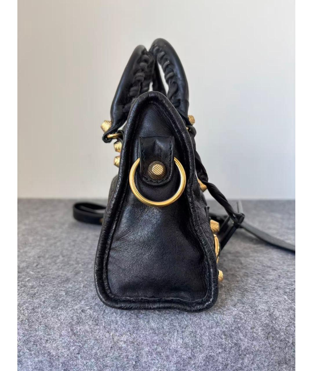 BALENCIAGA Черная кожаная сумка через плечо, фото 4