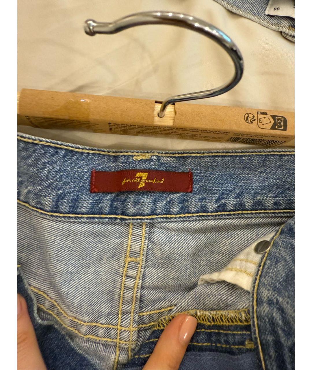 7 FOR ALL MANKIND Голубые деним шорты, фото 3