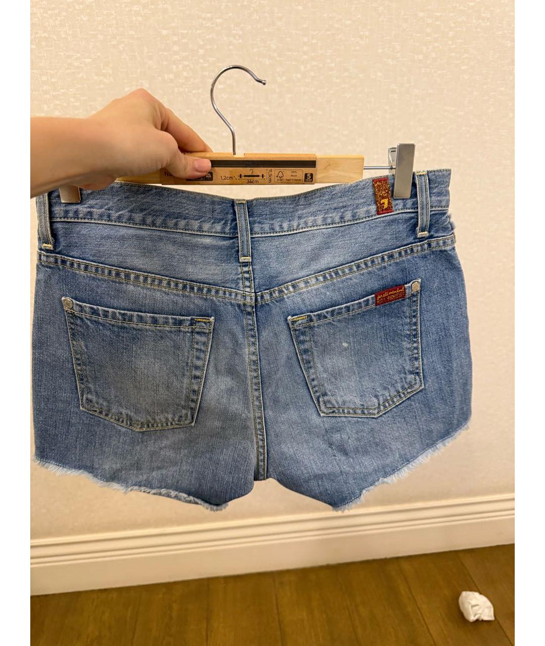 7 FOR ALL MANKIND Голубые деним шорты, фото 2