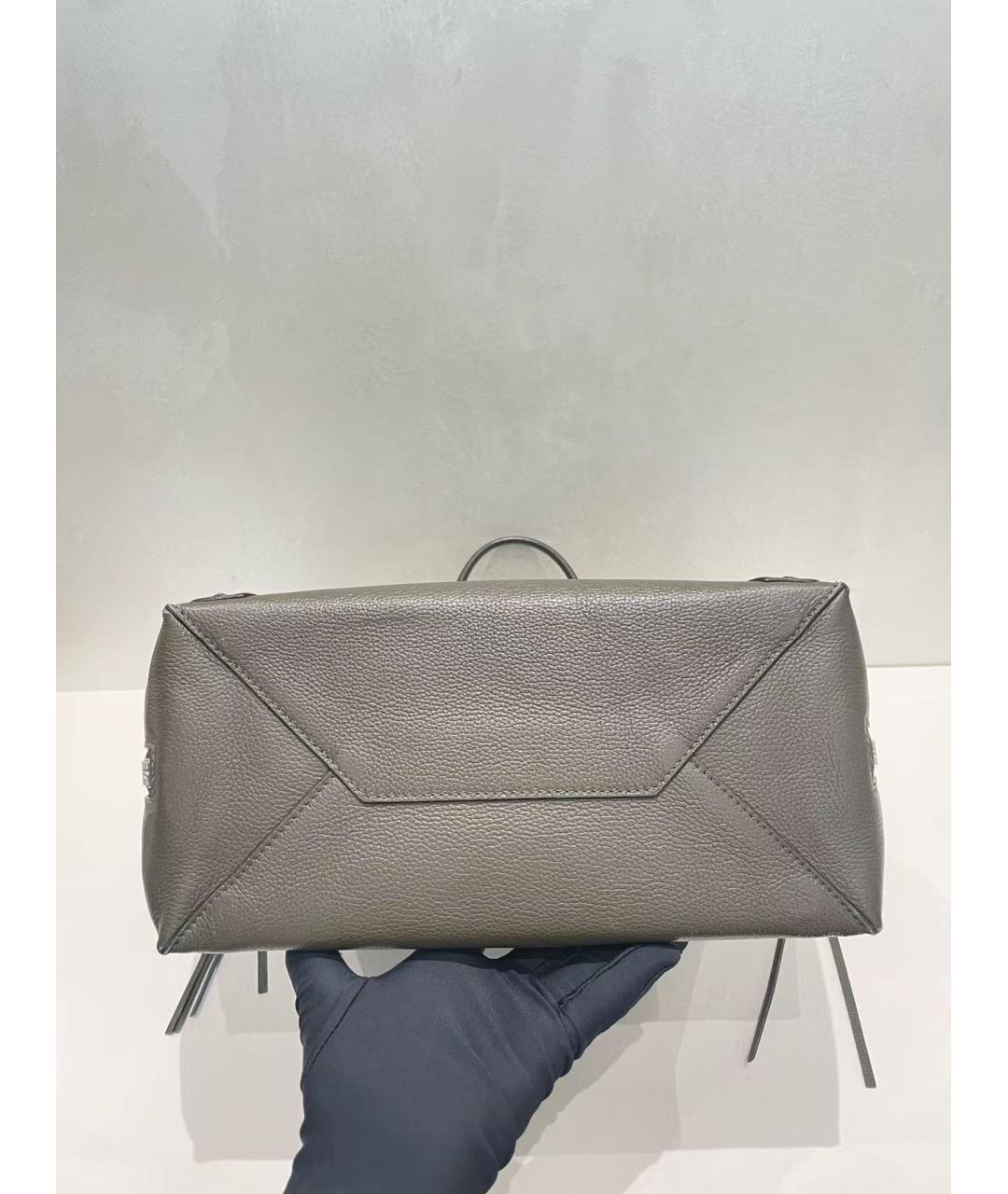 BALENCIAGA Серая кожаная сумка тоут, фото 4