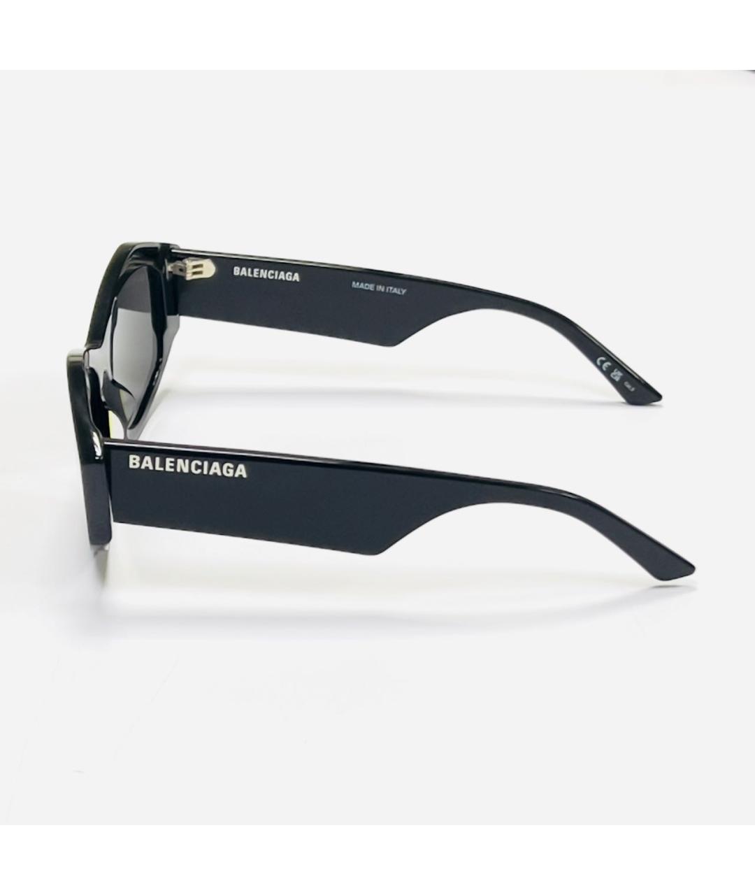 BALENCIAGA Черные пластиковые солнцезащитные очки, фото 5