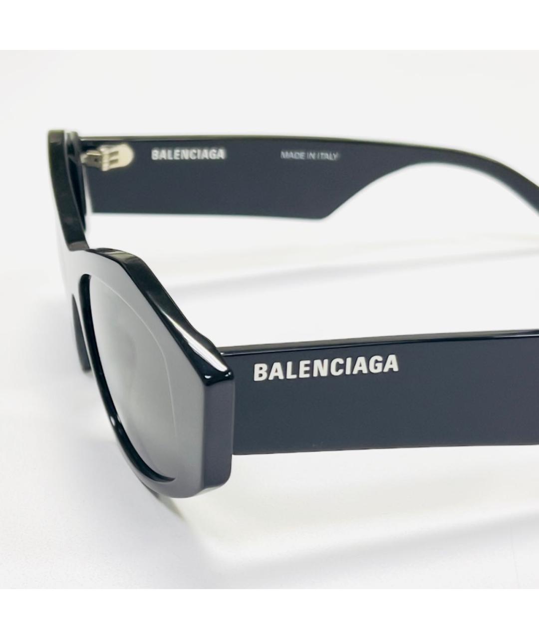 BALENCIAGA Черные пластиковые солнцезащитные очки, фото 3