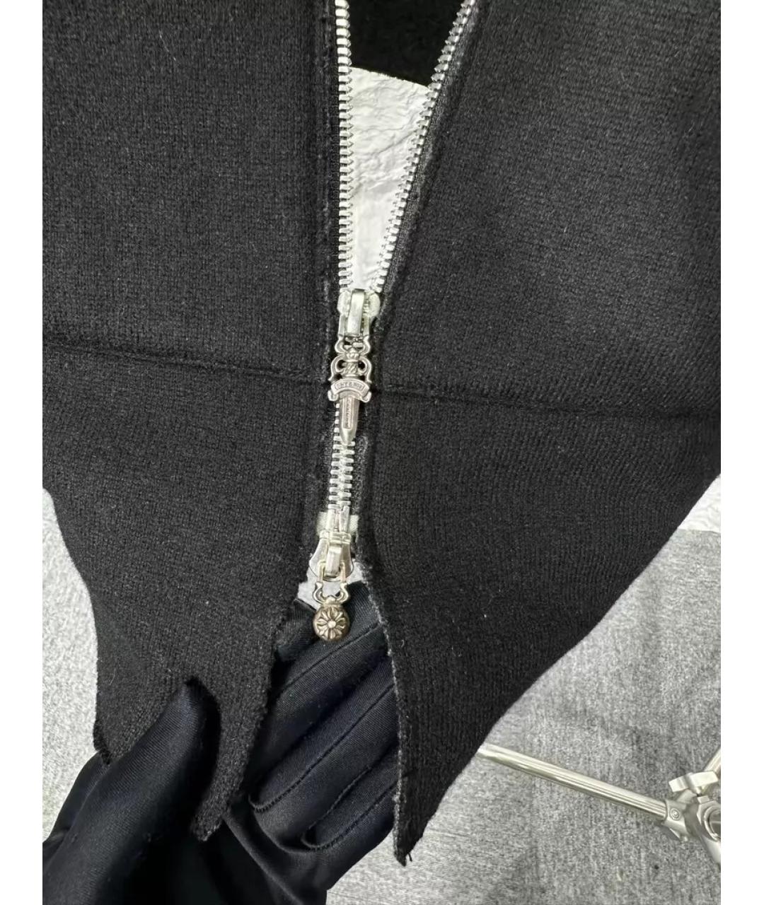 CHROME HEARTS Черная кашемировая куртка, фото 5