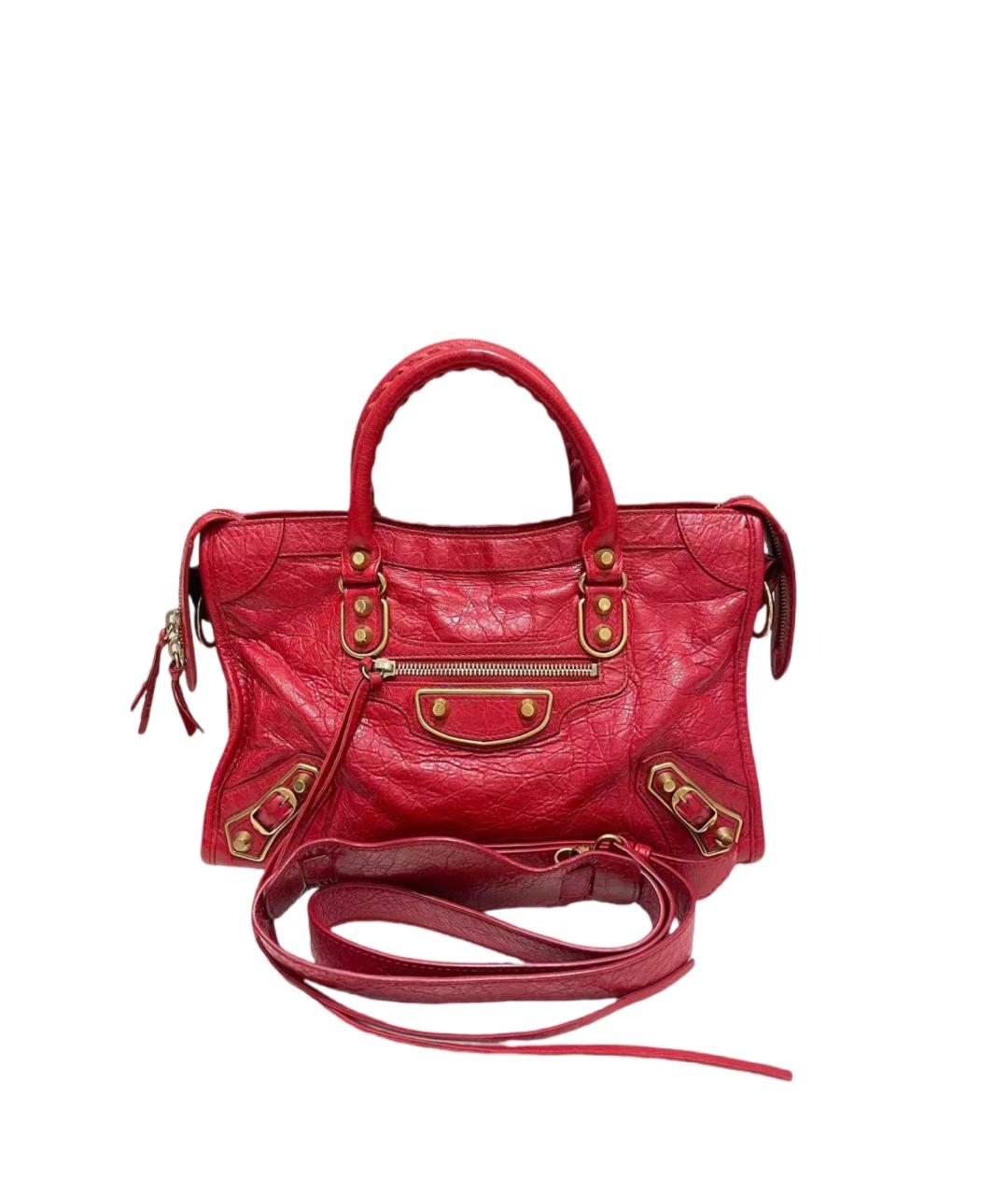 BALENCIAGA Красная кожаная сумка тоут, фото 1