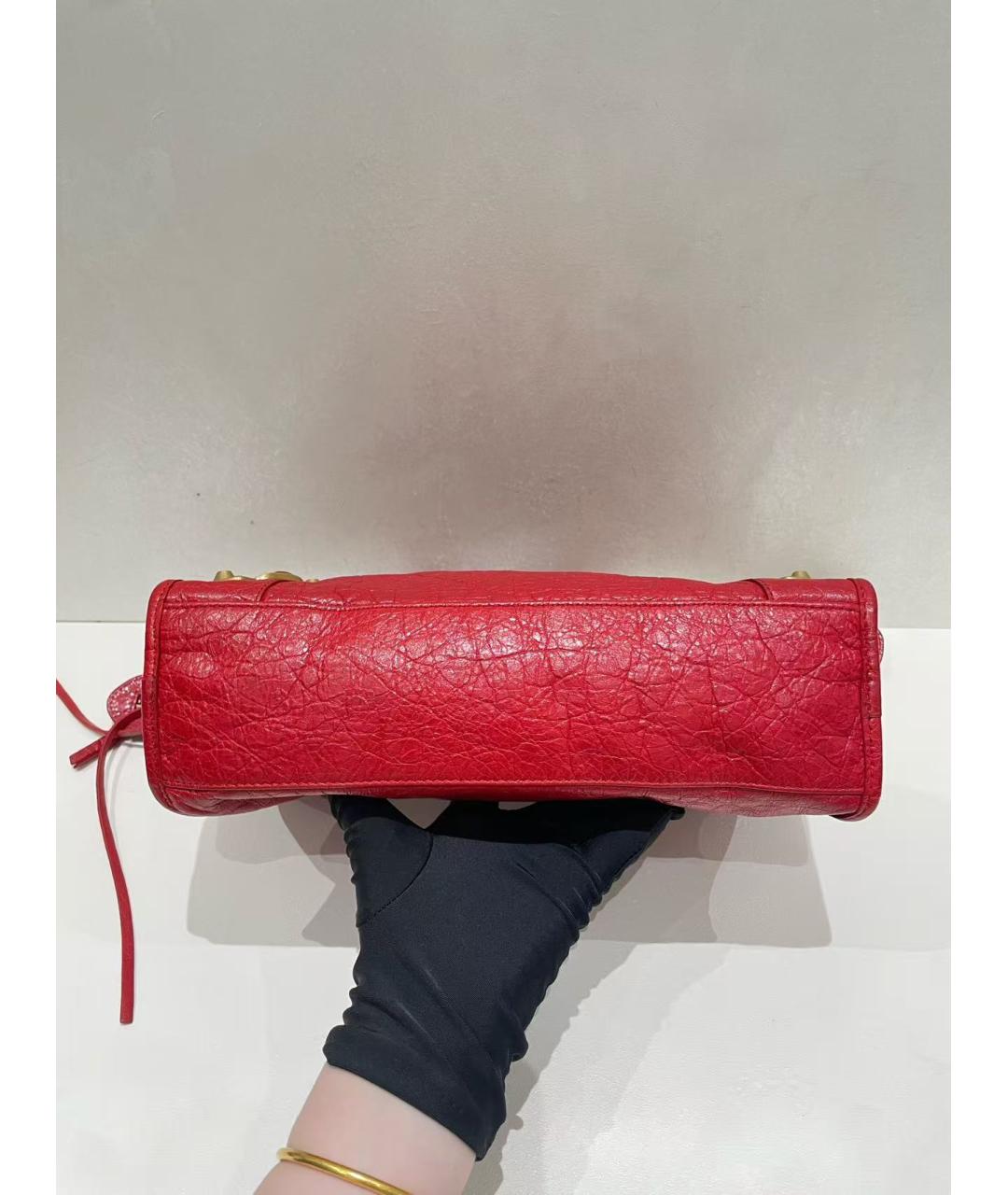 BALENCIAGA Красная кожаная сумка тоут, фото 4