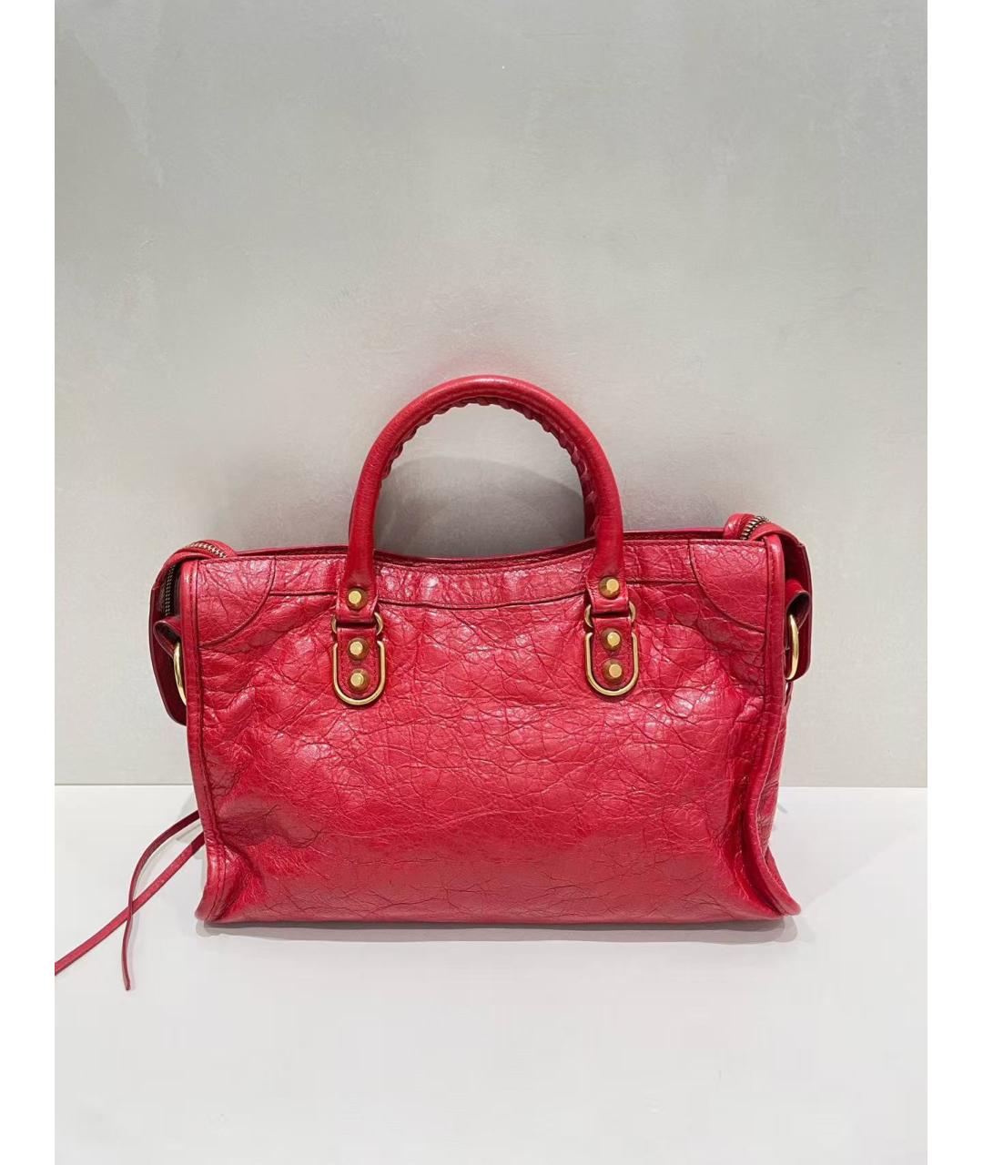 BALENCIAGA Красная кожаная сумка тоут, фото 3