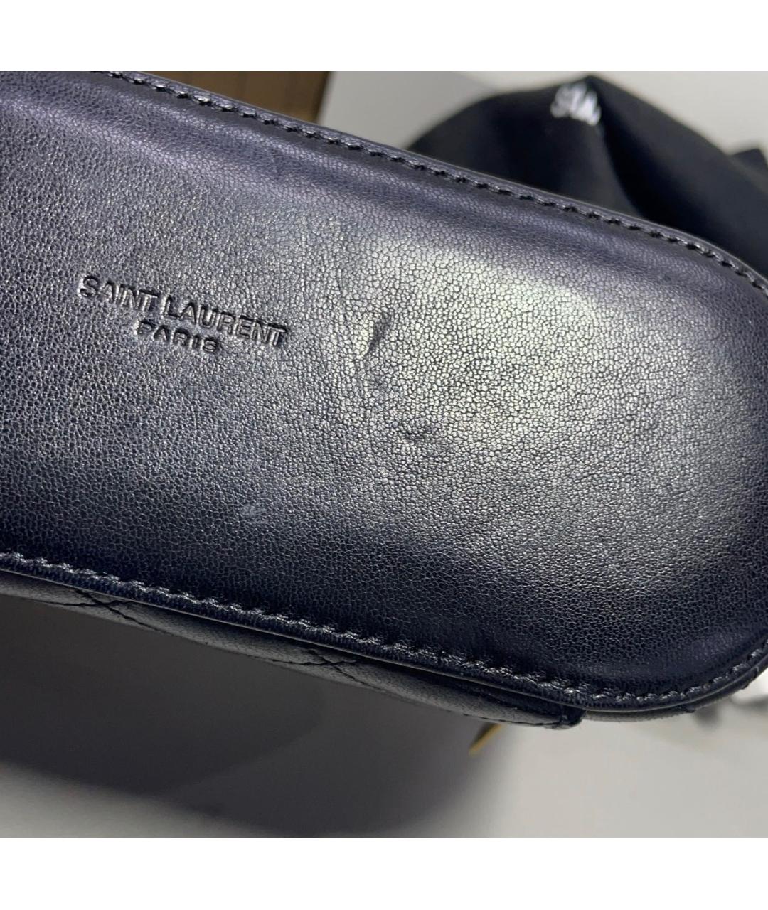 SAINT LAURENT Черная кожаная сумка через плечо, фото 2