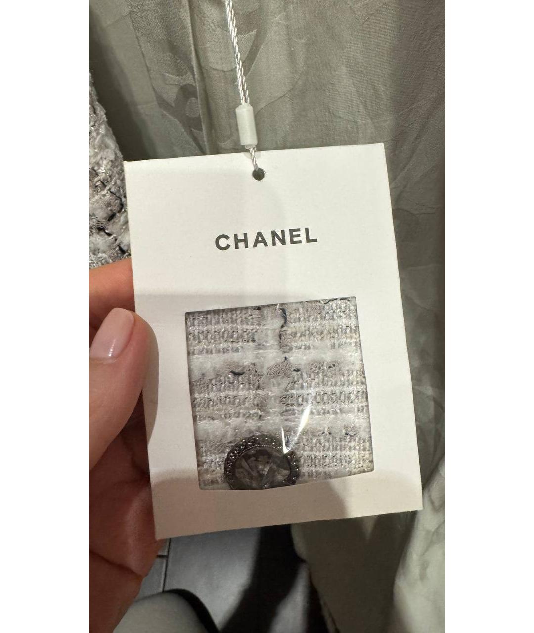 CHANEL Белый твидовый жакет/пиджак, фото 3