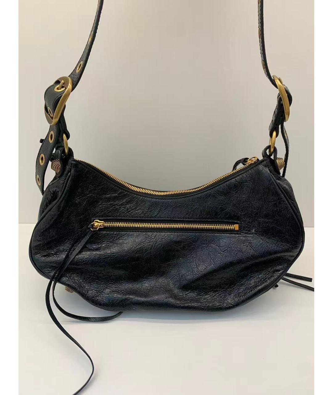BALENCIAGA Черная кожаная сумка через плечо, фото 3