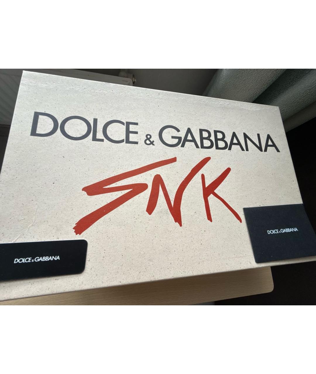 DOLCE&GABBANA Бежевые замшевые низкие кроссовки / кеды, фото 7