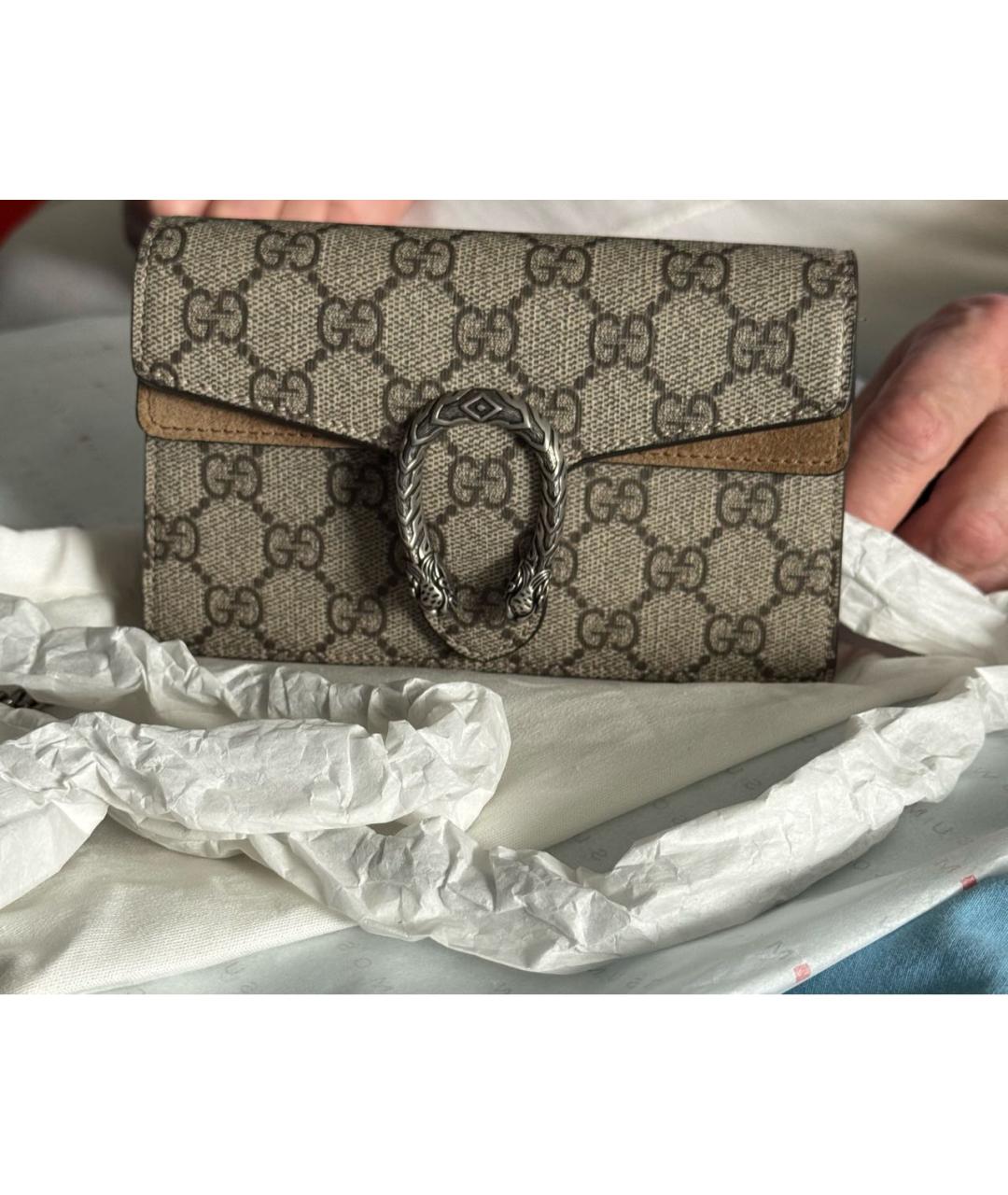 GUCCI Бежевая кожаная сумка через плечо, фото 2