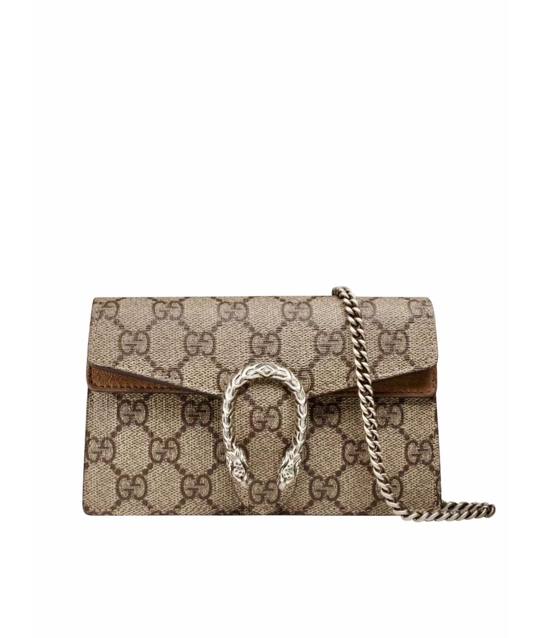 GUCCI Бежевая кожаная сумка через плечо, фото 1