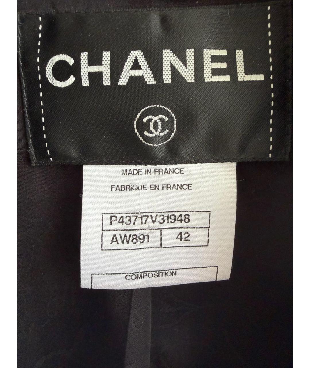CHANEL Черный твидовый жакет/пиджак, фото 3