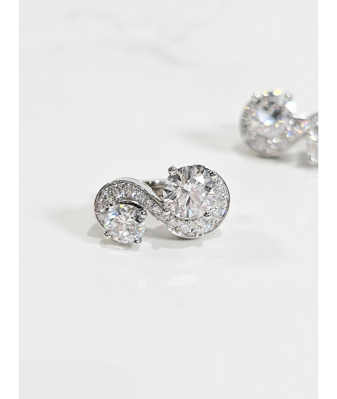 CARTIER Серебряные платиновые серьги, фото 4