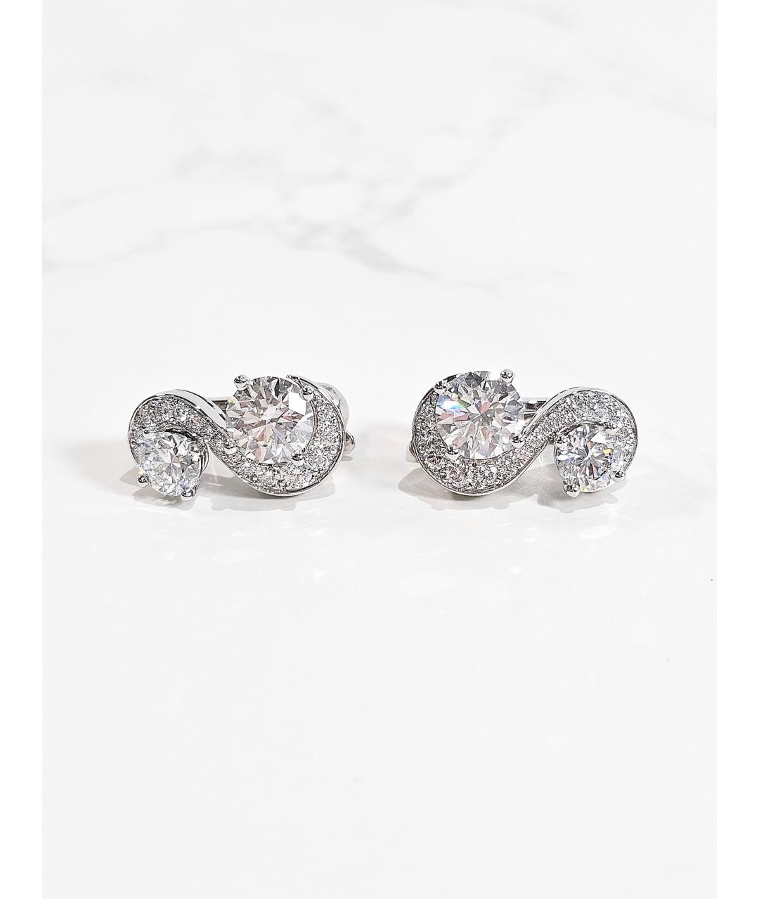 CARTIER Серебряные платиновые серьги, фото 5
