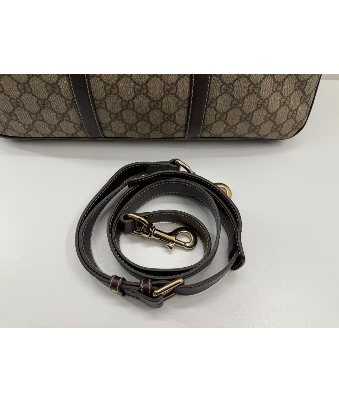 GUCCI Бежевый кожаный портфель, фото 8