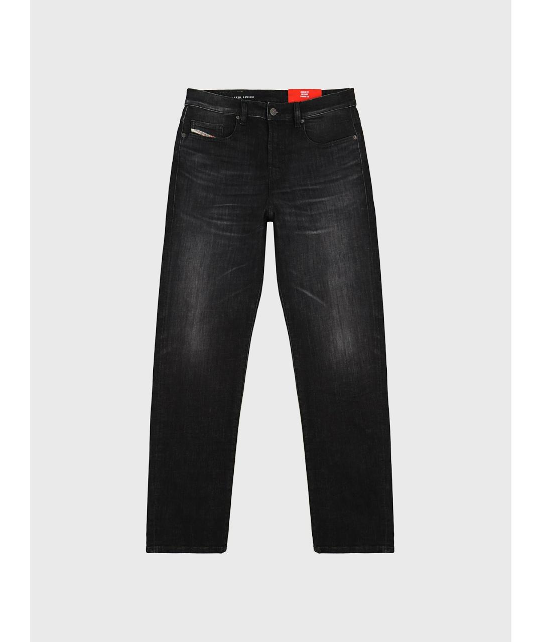 DIESEL Черные хлопко-эластановые прямые джинсы, фото 10