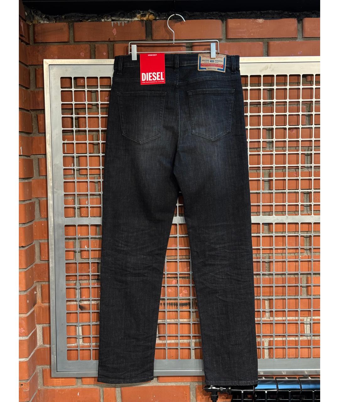 DIESEL Черные хлопко-эластановые прямые джинсы, фото 8