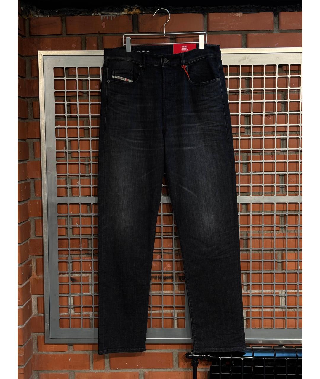 DIESEL Черные хлопко-эластановые прямые джинсы, фото 6