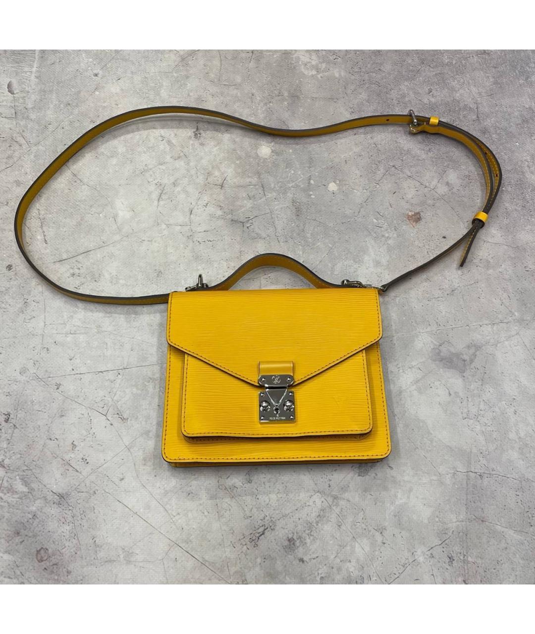 LOUIS VUITTON Желтая кожаная сумка через плечо, фото 8