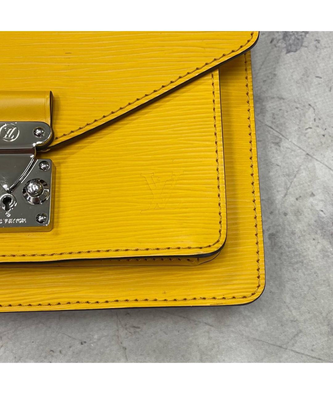 LOUIS VUITTON Желтая кожаная сумка через плечо, фото 6