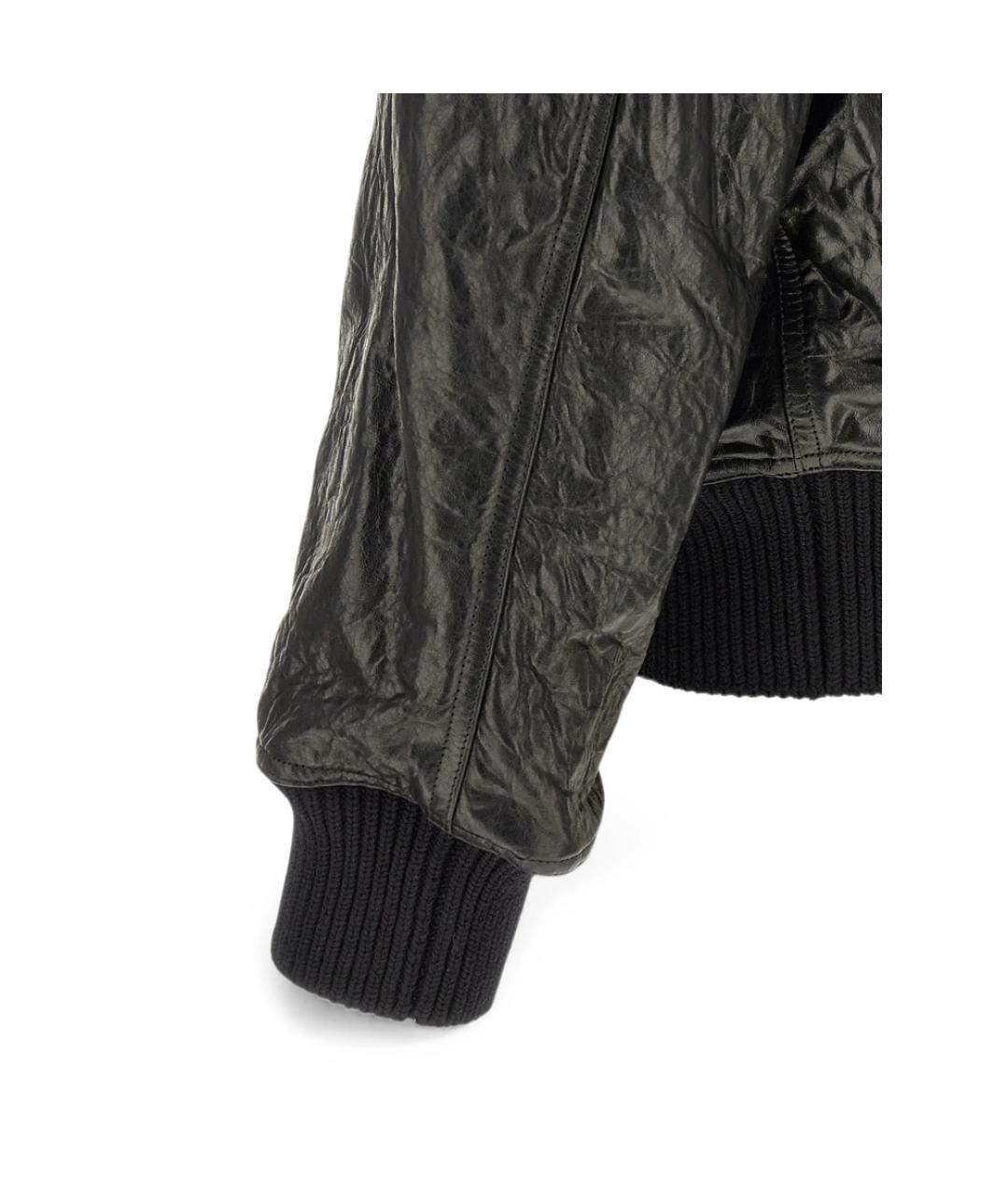 RICK OWENS Черная кожаная куртка, фото 4