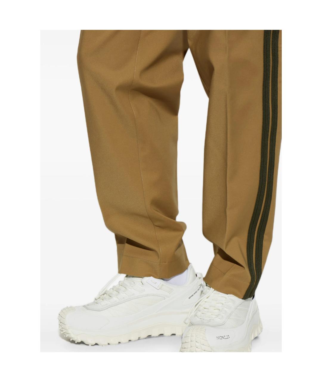 MONCLER Белые текстильные низкие кроссовки / кеды, фото 3