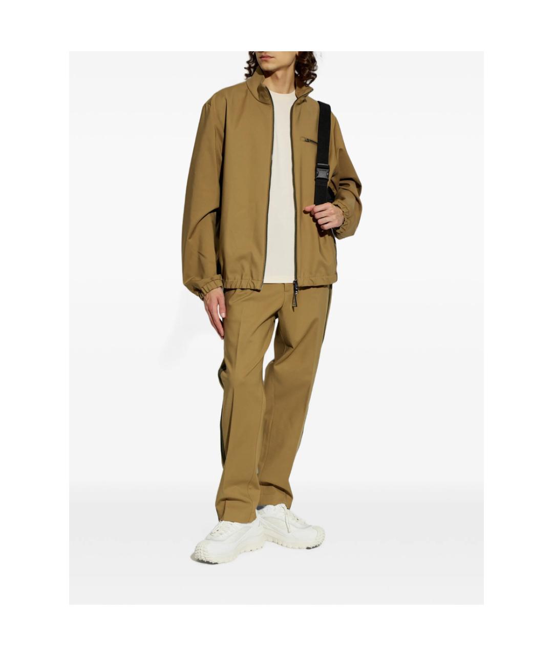 MONCLER Белые текстильные низкие кроссовки / кеды, фото 6