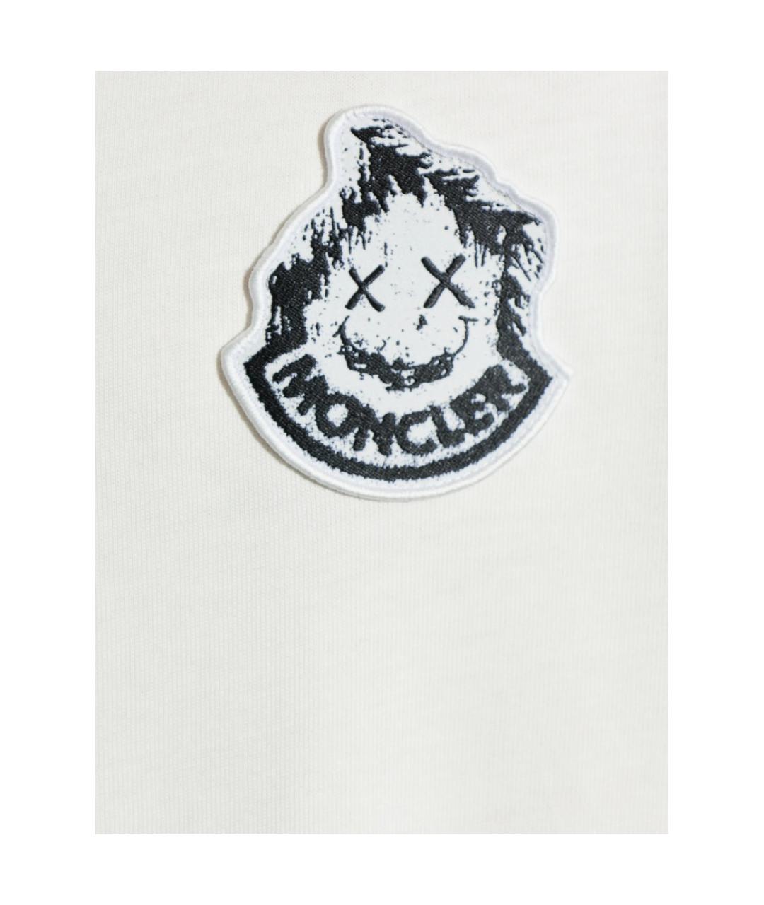 MONCLER Белая хлопковая футболка, фото 4