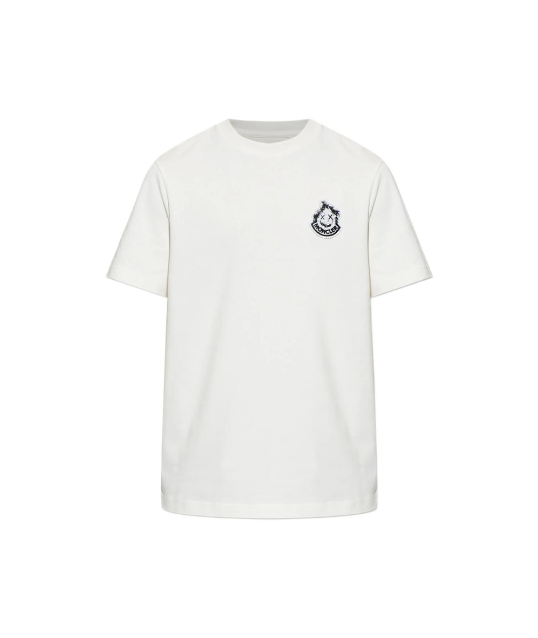 MONCLER Белая хлопковая футболка, фото 1