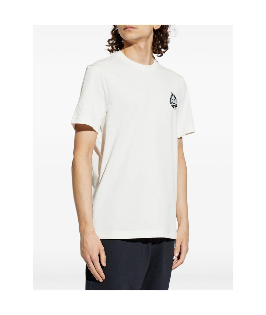 MONCLER Белая хлопковая футболка, фото 2