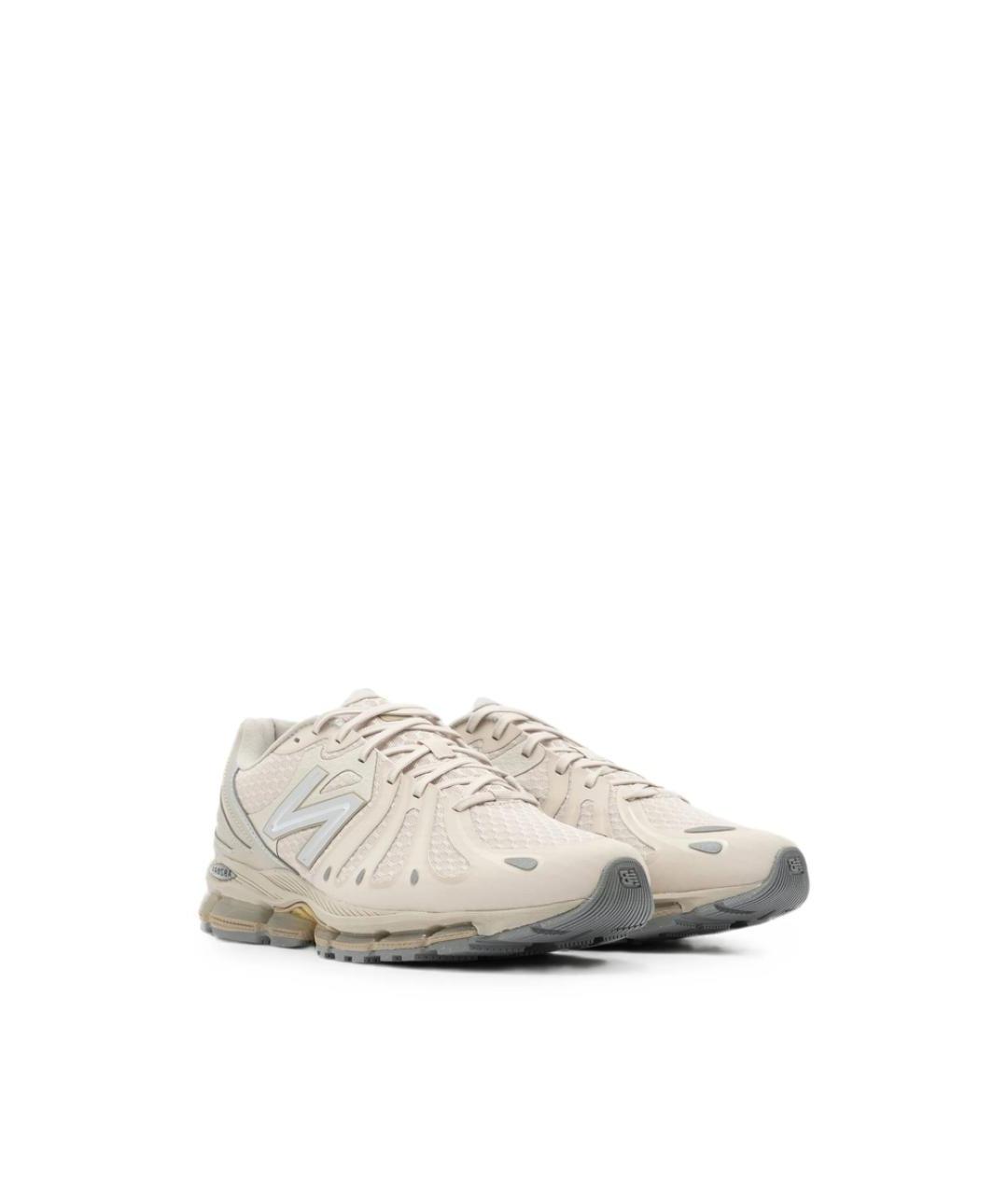 NEW BALANCE Бежевые кожаные низкие кроссовки / кеды, фото 1