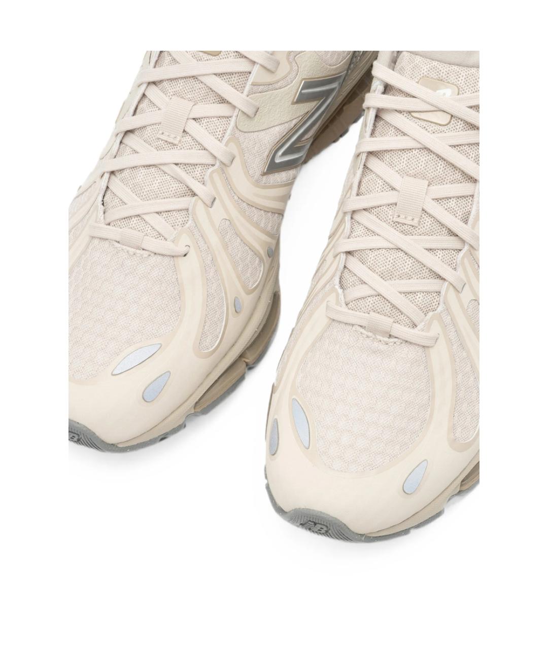 NEW BALANCE Бежевые кожаные низкие кроссовки / кеды, фото 4