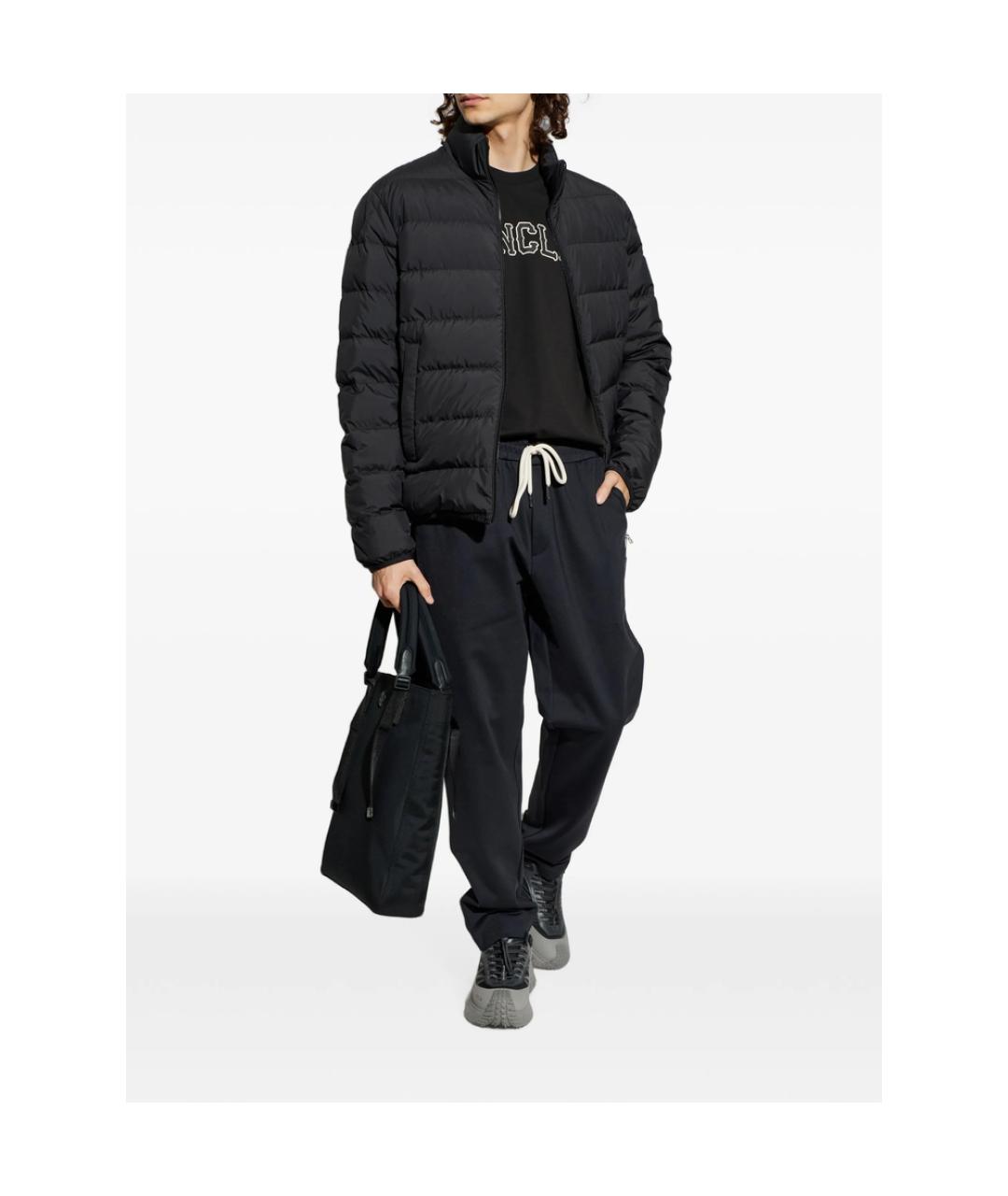 MONCLER Черная хлопковая футболка, фото 4