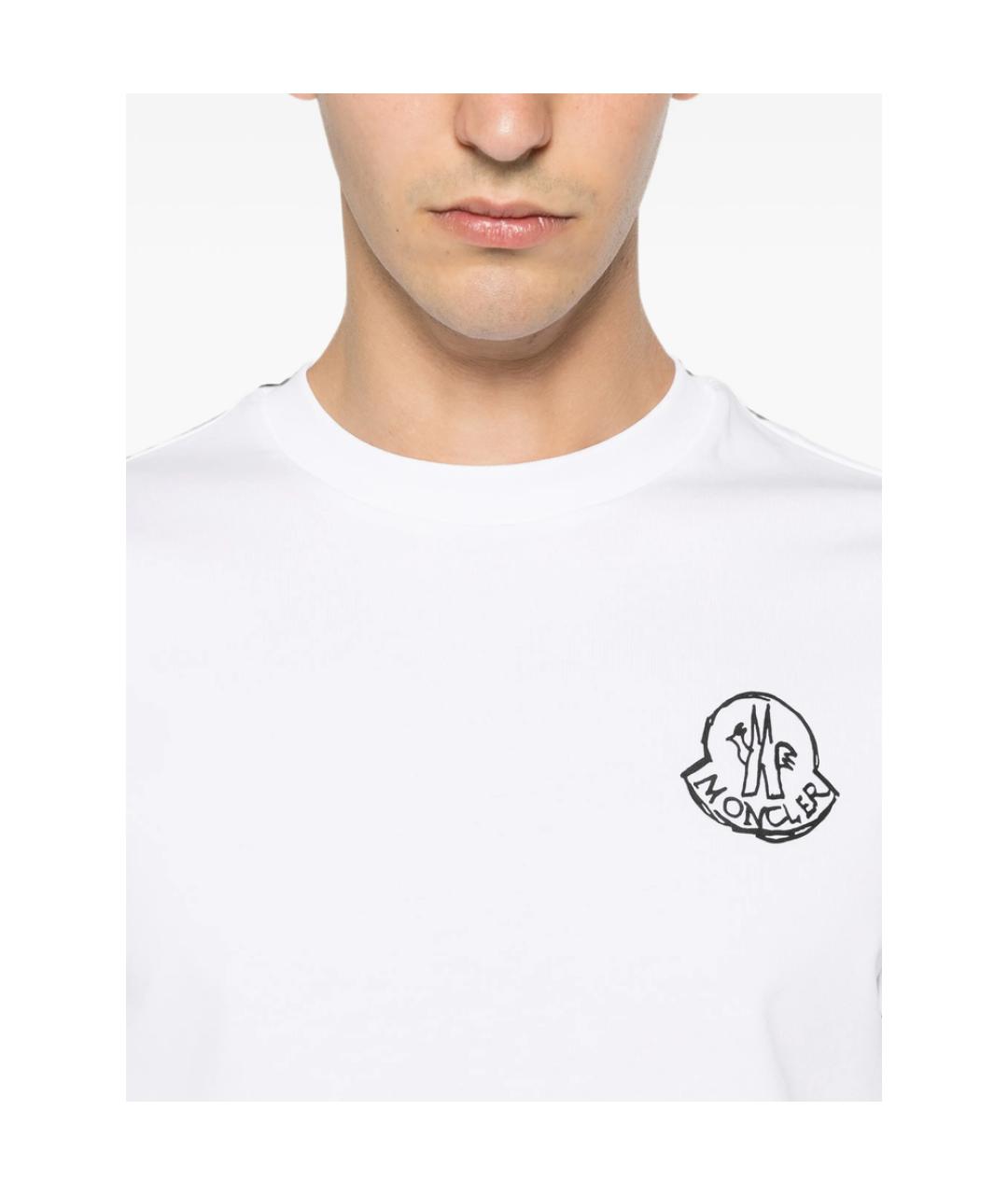 MONCLER Белая хлопковая футболка, фото 2
