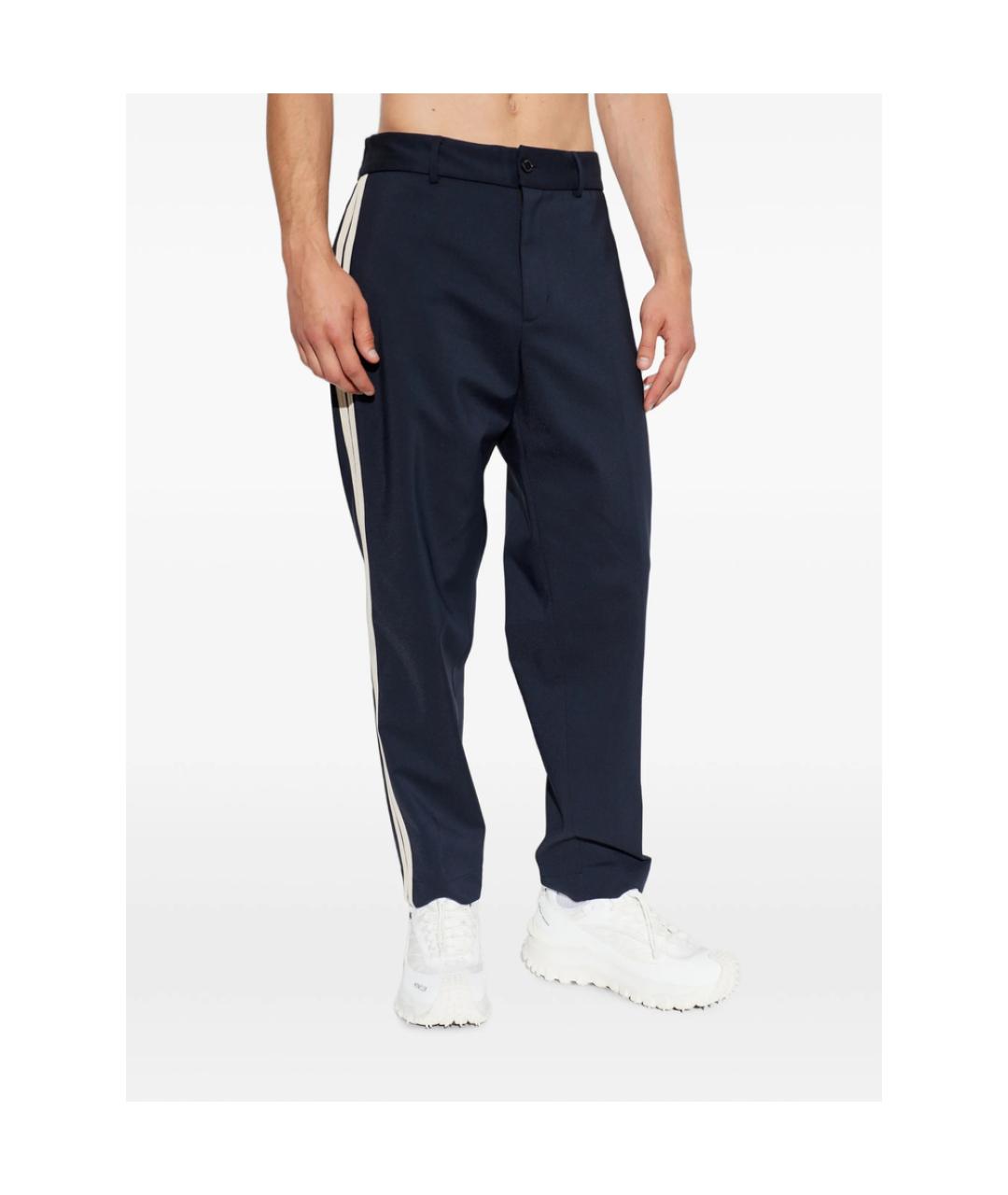 MONCLER Синие хлопковые повседневные брюки, фото 4