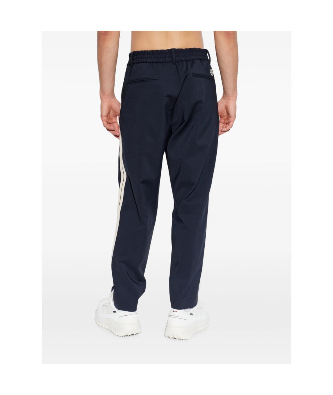 MONCLER Синие хлопковые повседневные брюки, фото 5