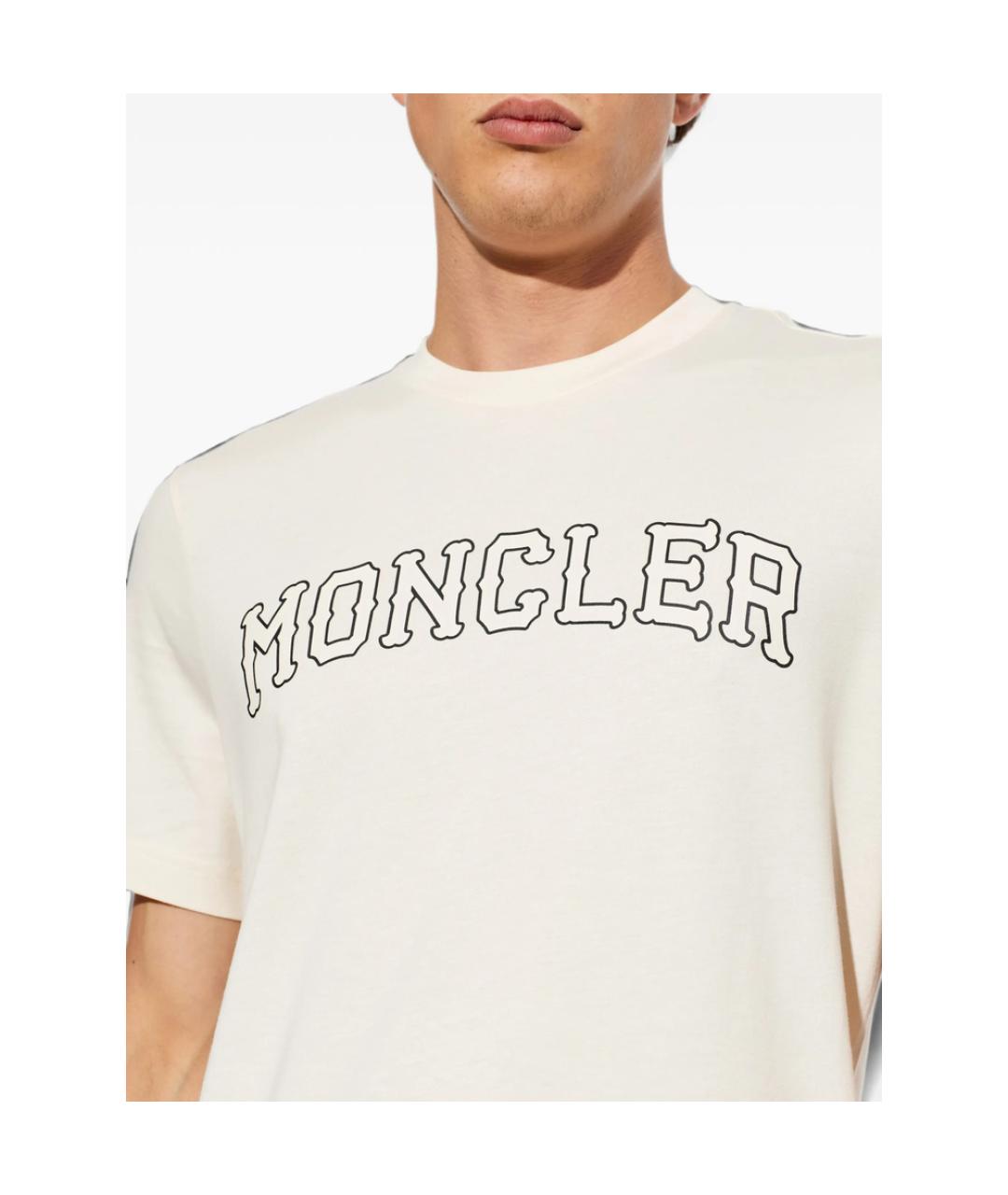 MONCLER Белая хлопковая футболка, фото 5