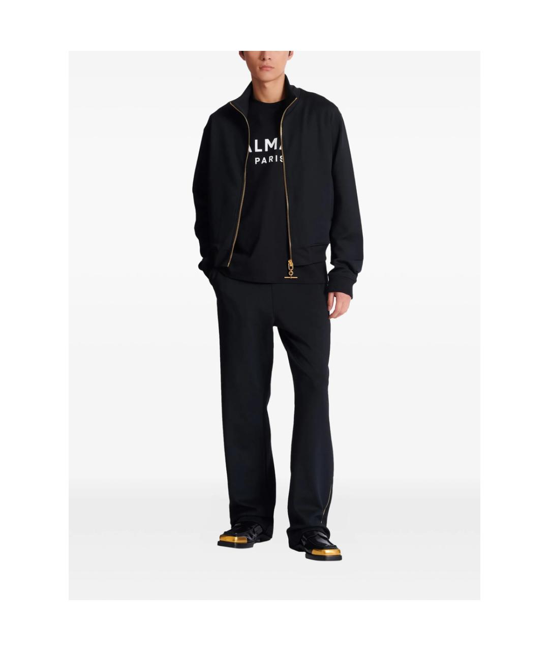 BALMAIN Черная хлопковая футболка, фото 5