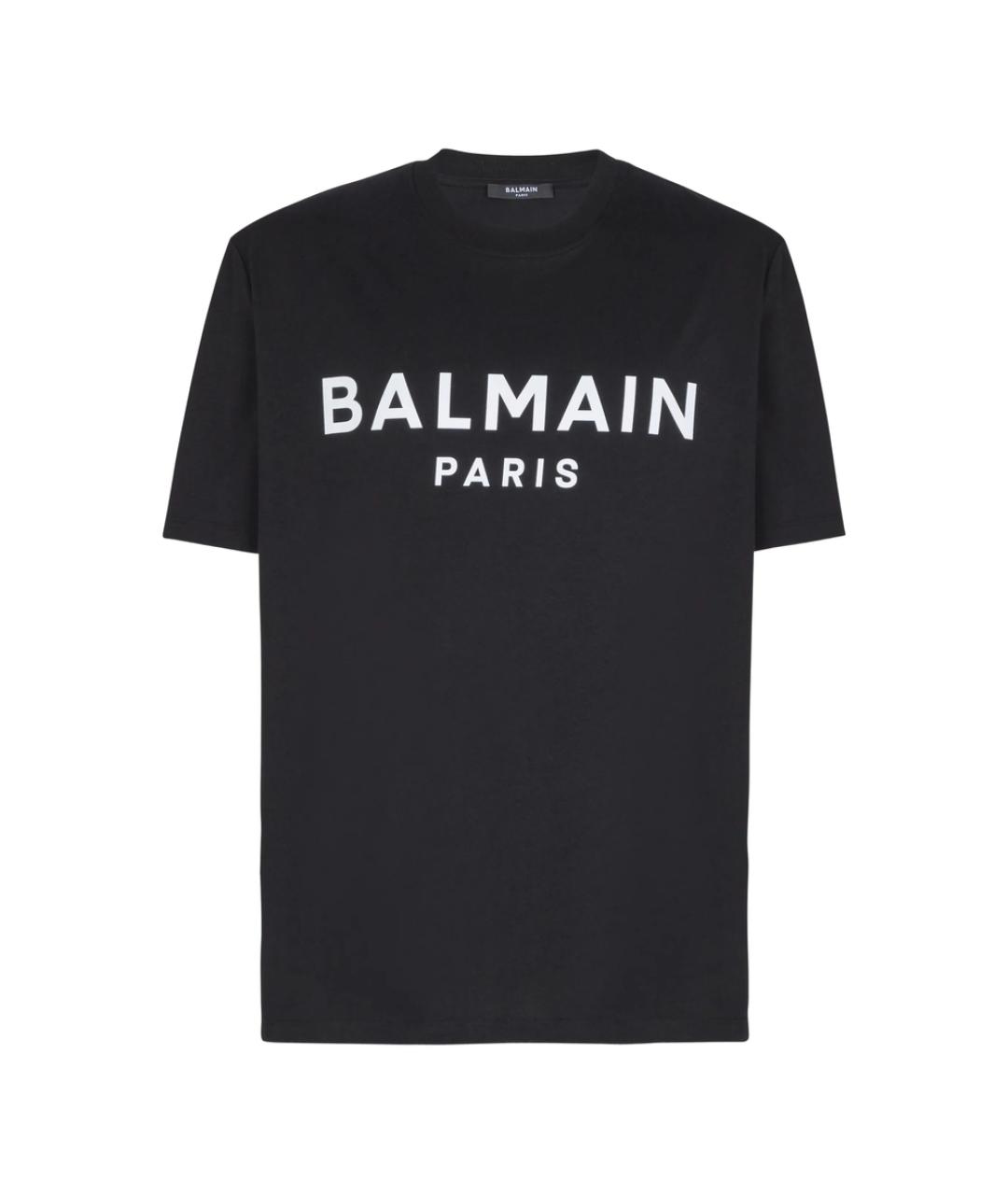 BALMAIN Черная хлопковая футболка, фото 1