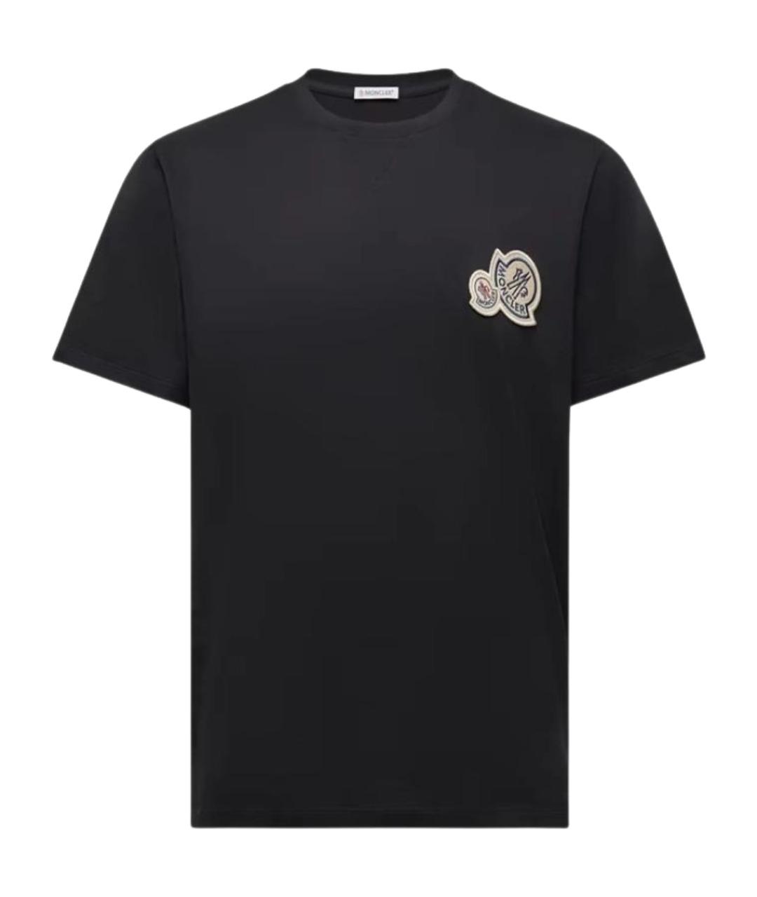 MONCLER Черная хлопковая футболка, фото 1