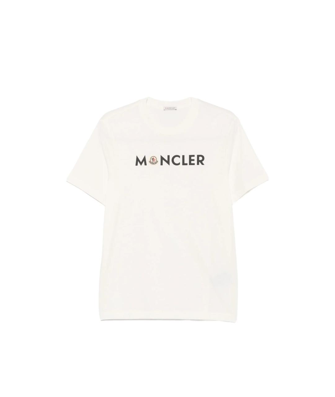 MONCLER Бежевая хлопковая футболка, фото 6