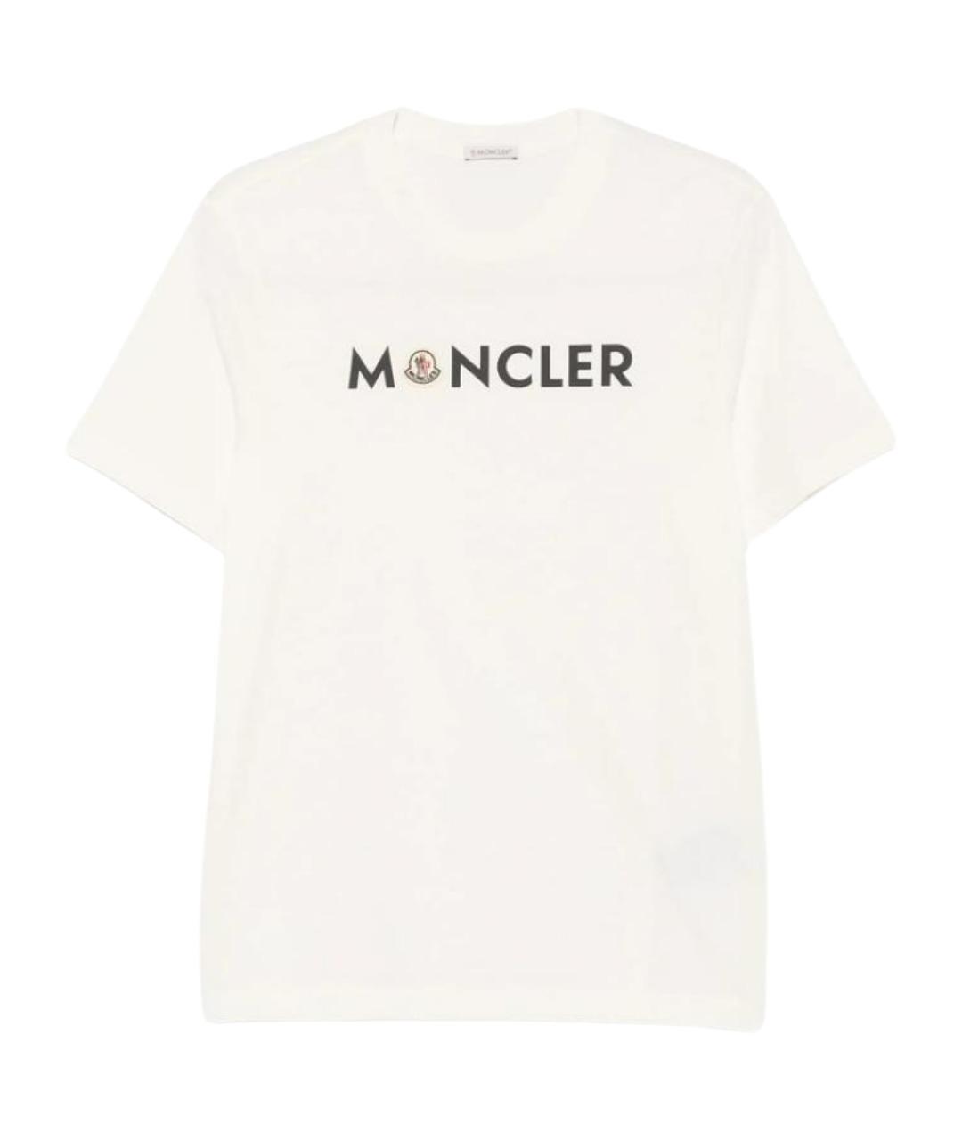 MONCLER Бежевая хлопковая футболка, фото 1