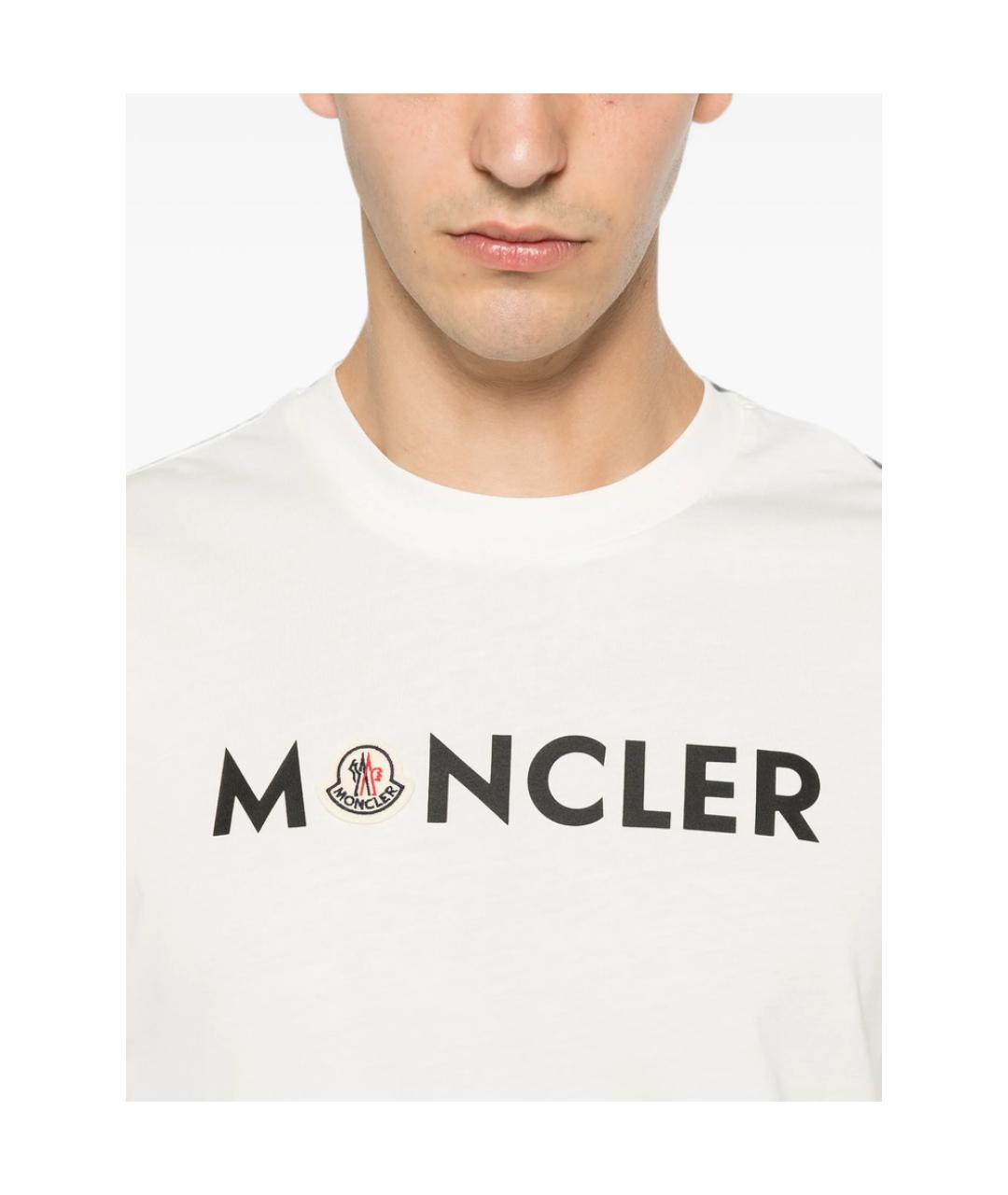 MONCLER Бежевая хлопковая футболка, фото 2