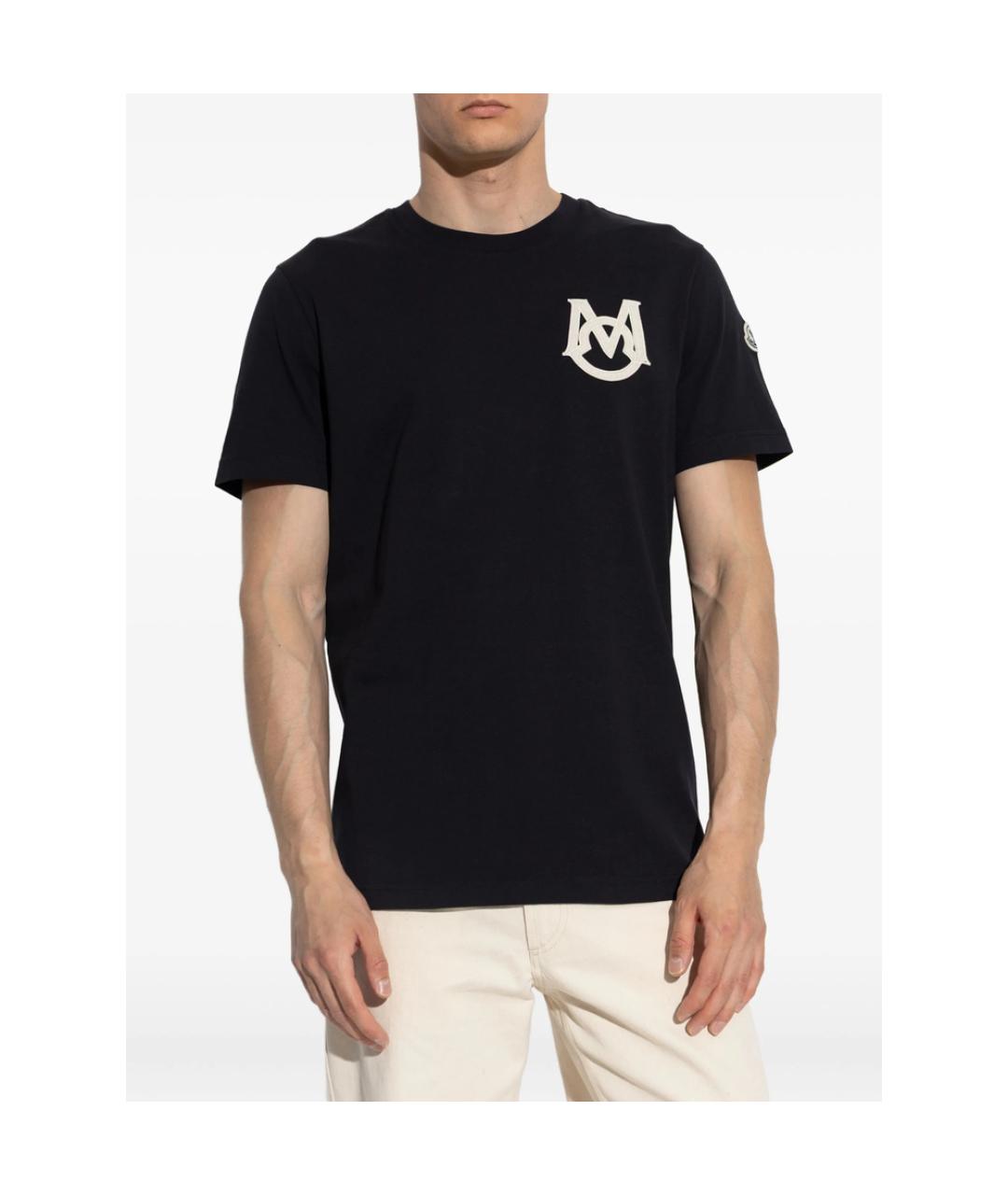 MONCLER Синяя хлопковая футболка, фото 4