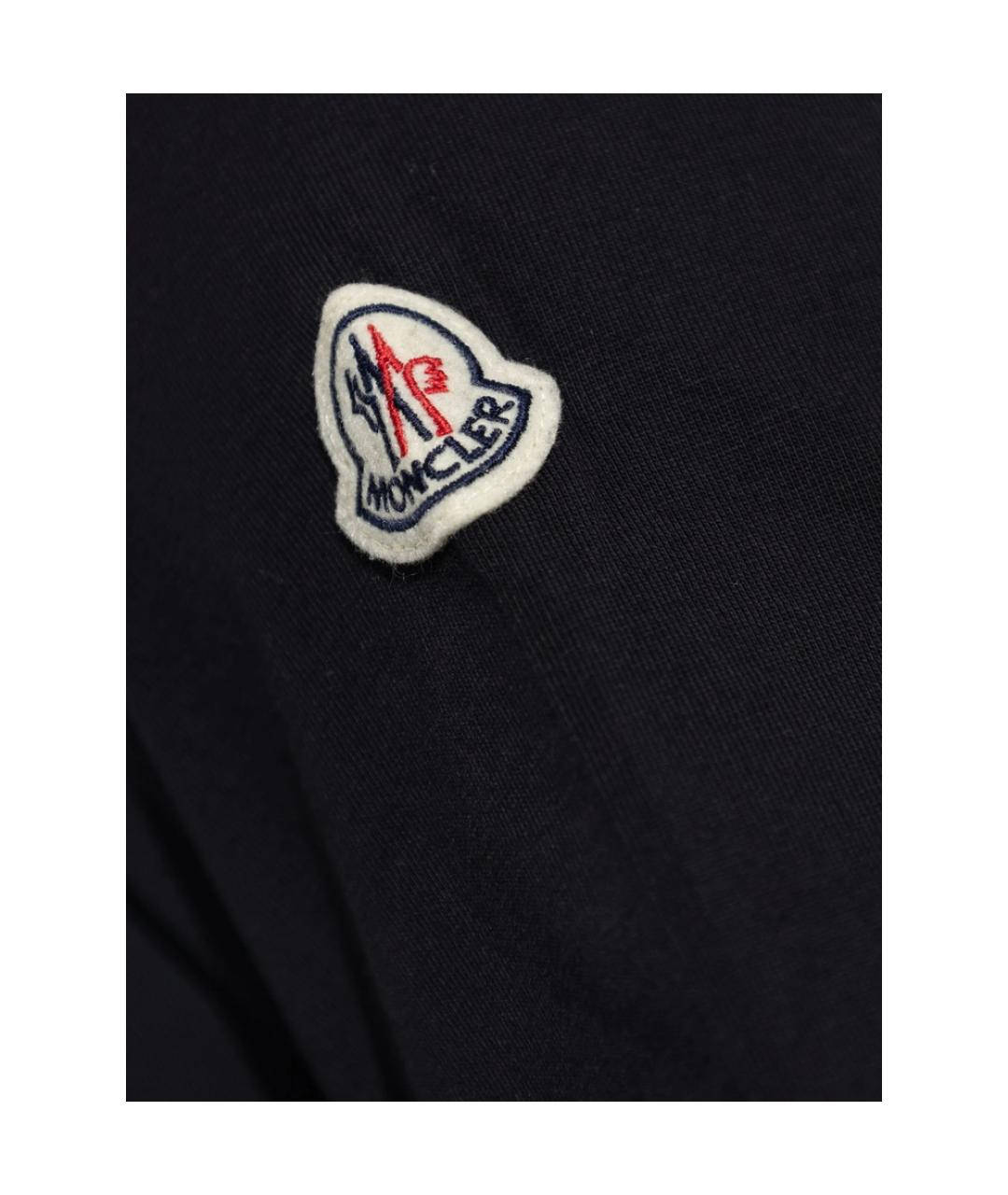 MONCLER Синяя хлопковая футболка, фото 2