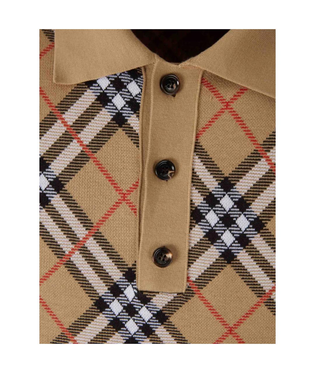 BURBERRY Мульти хлопковое поло с коротким рукавом, фото 2