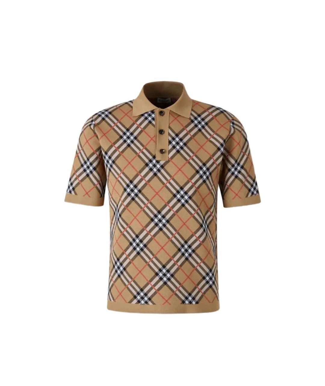 BURBERRY Мульти хлопковое поло с коротким рукавом, фото 1