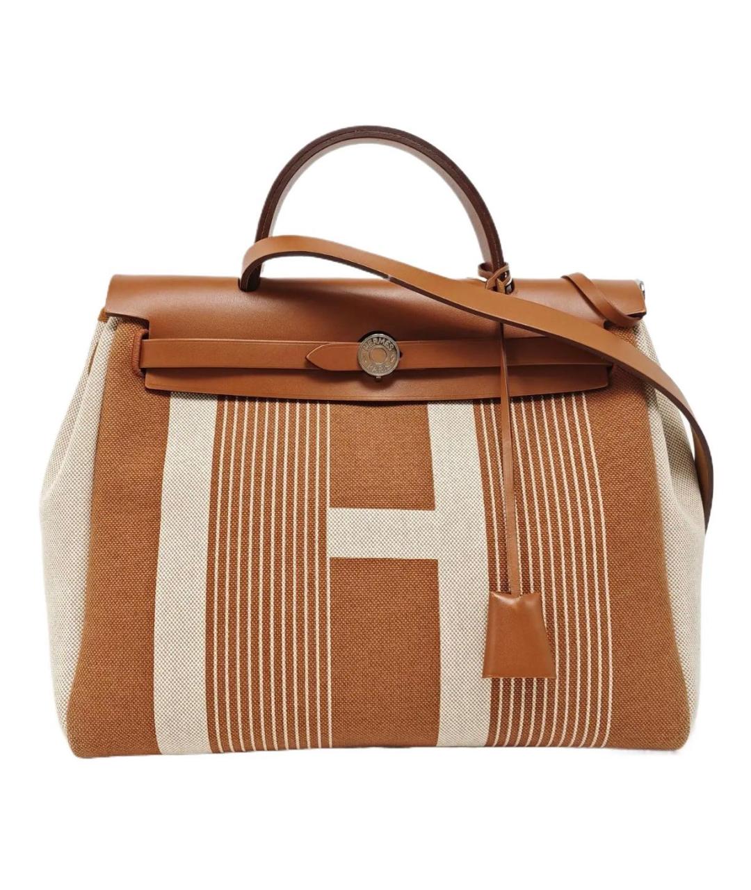 HERMES Коричневая кожаная сумка тоут, фото 1