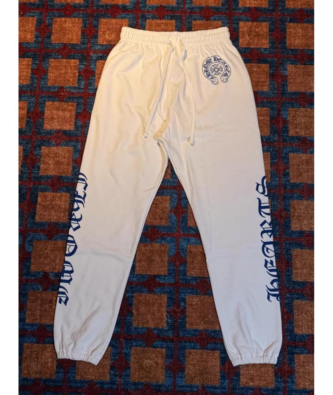 CHROME HEARTS Белые хлопковые повседневные брюки, фото 5